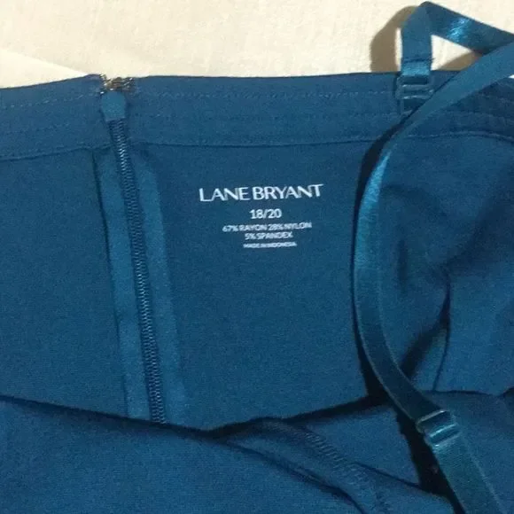 Lane Bryant Sleeveless Peplum Teal Top with Adjustable Straps - Picture 3 of 3